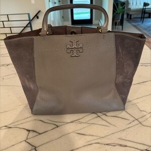Large Grey Tory Burch Tote